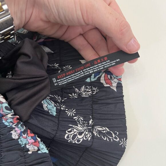 Free People Womens Black Floral Print Blue The Way Home Short Size Large - Picture 4 of 4